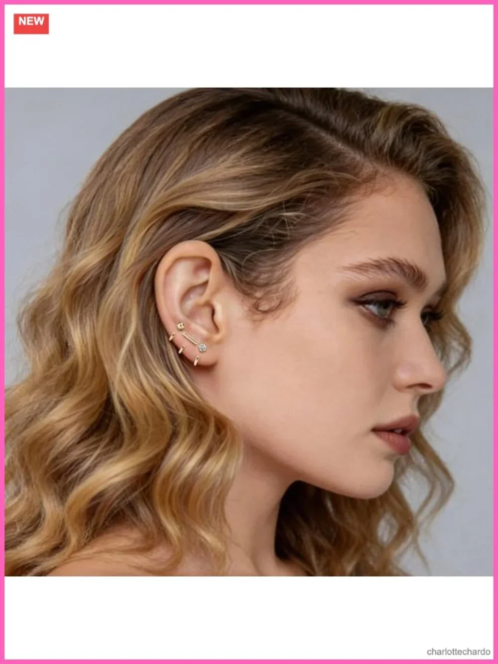 14K Gold Plated S925 Sterling Silver Huggie Half Hoop Earrings Stackable